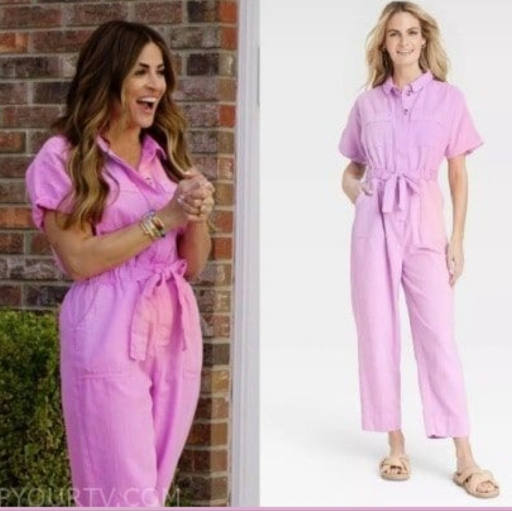 Universal Thread Pink Women  Pink Jumpsuit Size 8 Barbie Pink